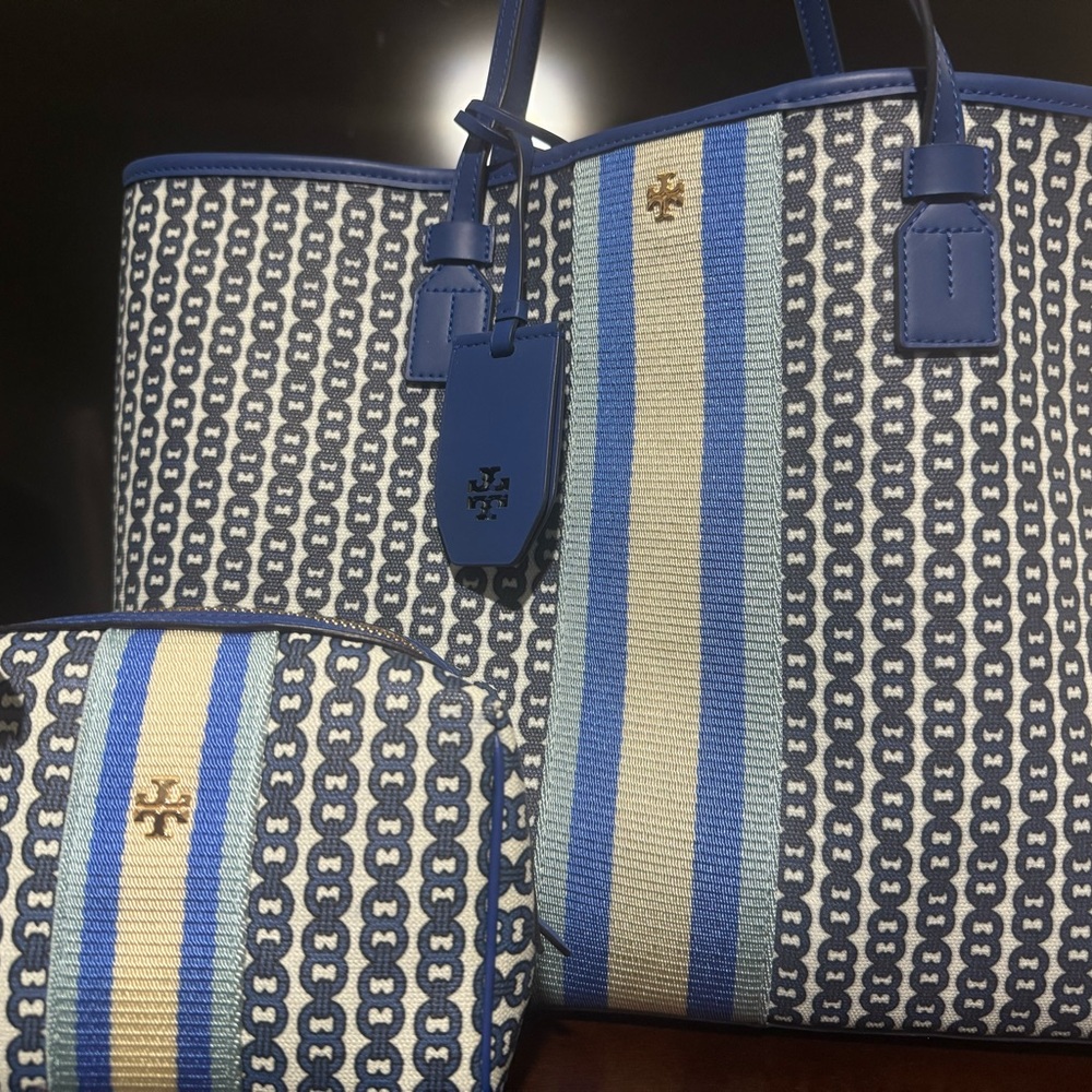 Tory Burch Blue Gemini Link 🔗 Tote Bag